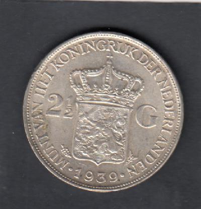 Beschrijving: 2 1/2 Gulden WILHELMINA  